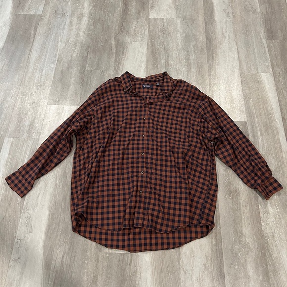 Men's Black and Brown Checkered Shirt 4xt - Picture 1 of 3